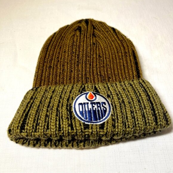 Adidas OILERS one size Brown and Black Knit hat toque Never worn - Picture 1 of 4